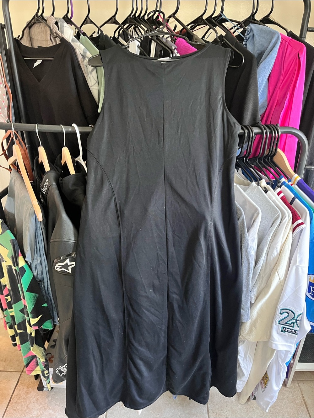 a new day Black Sleeveless A-Line Midi Dress
